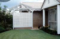 Trellis has been used to frame this pergola and make a bold statement.