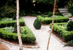The parterre garden, seen when you first enter the rear garden.